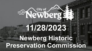 Newberg Historic Preservation Commission Meeting - November 28, 2023