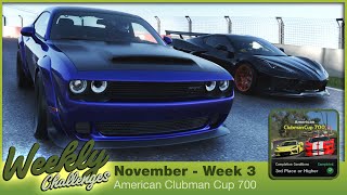 American Clubman Cup 700 I Weekly Challenges I November - Week 3 I Gran Turismo 7