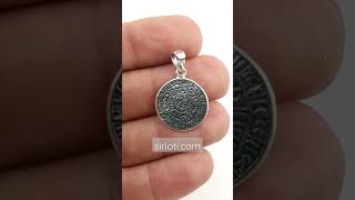 Phaistos Disc Silver Pendant 20mm | Sirioti Jewelry #phaistos #disc #silver #pendant