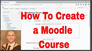 Moodle course tutorial Create a Moodle Course