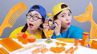 Đồ uống sô cô la tráng miệng màu cam Mukbang DONA