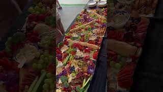 Large grazing table for party #okanagan #snacks #charcuterie #foodie #grazingtable #diy #cheese