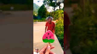 Kind grandpa eats watermelon ice cream 🍧 watermelon ice cream 🍓 beautiful #shorts​