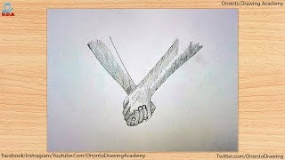 Holding Hands pencil sketch / How to draw Holding Hands