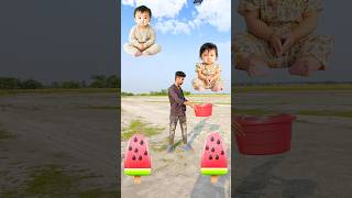 Flying crying babies Catching vs hen, parrot & puppy & yellow lizard-😃 #funny #short