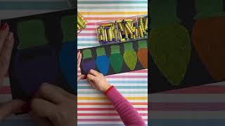 Holiday Lights Art Project #elementaryart #holidayart #holidayactivity #christmasart #lights