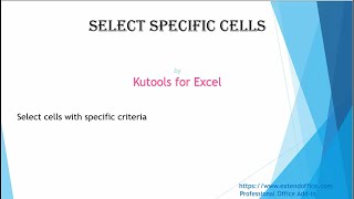 Select specific cells in Excel