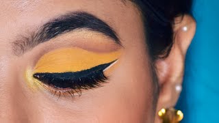 YELLOW FULL CUTCREASE EYEMAKEUP TUTORIAL • STEP BY STEP CUTCREASE EYEMAKEUP • Aakanksha Ghai #shorts