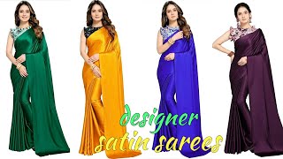 💞stunning satin saree collection💞bollywood style satin saree online shopping💞designer satin saree 58