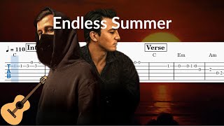 Endless Summer (Alan Walker & Zak Abel) - Guitar Solo Tab Easy