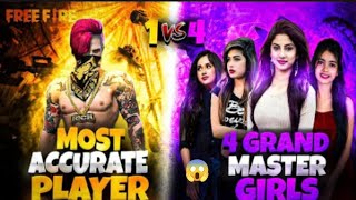 4 Grandmaster Girls Call Me Noob And Kick Me🥺II Ajao Custom Me 1 vs 4 😈😡 #1vs4 #custom