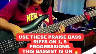 Use these praise bass riffs on 1, 5 progressions. This bassist is on 🔥