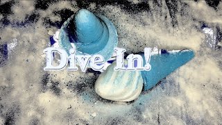 ASMR | Blue Baking Soda Ice Cream Cones | Splash of Color 🌊 | Bonus Damp Block | Dive In!