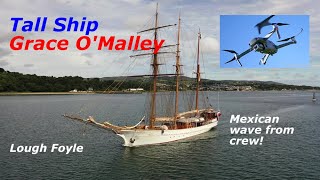 Tall Ship GRACE O' MALLEY With 'Mexican Wave' (?) From Crew - DJI Mavic 2 Pro