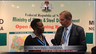 Rose Ndong Director for Minerals Investment Nigeria talks with Tim Mckinnon at Mines and Money