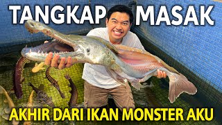 AKHIR DARI IKAN MONSTER AKU DI KOLAM! DITANGKAP DAN DIMASAK KAYA BEGINI! RASANYA KOK ANEH YA?!