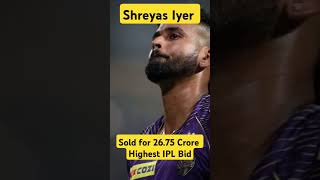 Shreyash Iyer Sold for Record ₹26.75 Crore in IPL Auction 2025! #IPLAuction #ShreyashIyer #shorts