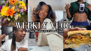 Weekly Vlog : At Home Silk Press + Trim, New Amazon Gadgets, Making a Sushi Sandwich, and more...