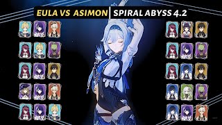 [Genshin Impact] | Eula VS ASIMON Ultimate Compilation | 10 Teams | Spiral Abyss 4.2 | Floor 12