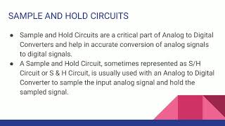 Sample and hold circuits