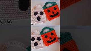 Tutorial 👆 bolsa de calabaza y fantasma tejida a crochet #crochet #halloween