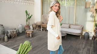 Versatile Long Short-Sleeve Knit Cardigan