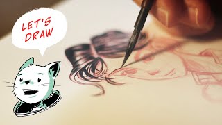 WATCH ME DRAW and INK FACES with STRUCTURE - Relax and Listen or Follow Along with Your Own Drawing