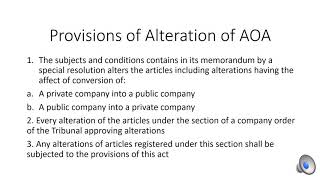 CL  Provisions of Alteration of AOA  9