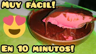 LISTO EN 10 MINUTOS!  GELATINA DE FRESA CON CHOCOLATE. //RECETAS CASERAS