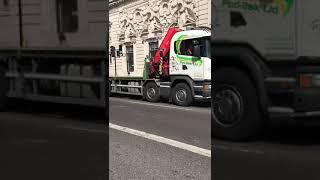 Very nice Scania G410 flatbed truck with hiab crane