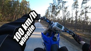 100 km/h wheelie,на заднем колесе