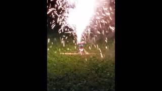 Creepy clown firework fountain.