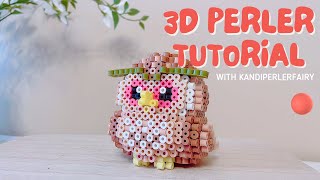 3d Baby Owl Bird Perler Beads: Easy Tutorial