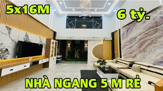 Bán nhà quận 12 sát gò vấp. Dt:5x16 M lững 3 lầu tặng nội thất. Anh chủ ôm nhiều nhà trã là bán luôn