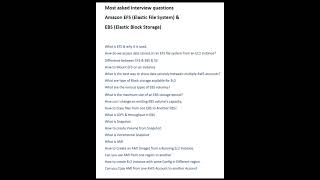 Top 10 Interview questions asked on EFS & EBS #aws #awsdevops#cloudcomputing #devopswithaws #coding