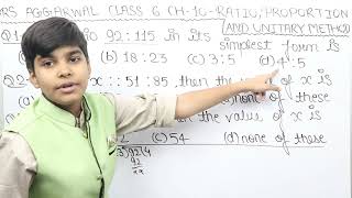 Rs Aggarwal - Exercise 10D - Question Number 1 to 5- Ratio , Proportion and Unitary method Class 6