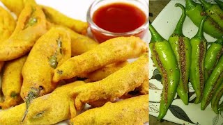 Stuffed green chillies recipe | Hari mirch pakora recipe