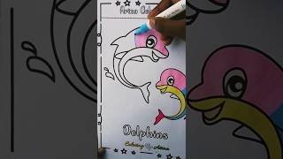 Relaxing Dolphin 🐬 Coloring | Cute Dolphin Duo | Arina Coloring Wyo #shorts