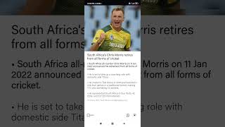 South African all-rounder Chris Morris retires from all forms of cricket