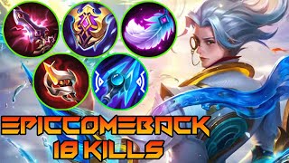 Natan MLBB 18 Kills Epic Comeback - Best Natan Build Gameplay Tutorial 2023 Mobile Legends