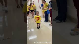 2 year old leaves hospital