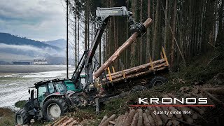 Kronos 140 4WDM forestry trailer + Gripto 1010 loader