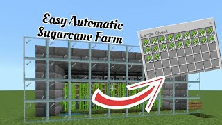 Easy Automatic Sugarcane Farm For Minecraft Bedrock | #minecraft