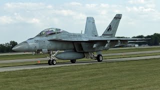 FA-18 Low Passes and Landing Oshkosh AirVenture 2023