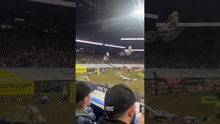 Indy supercross 250 race 3 gate drop , first turn wreck !! #supercross #dirtbike #motocross