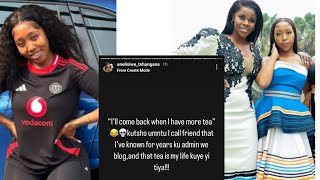 Anelisiwe Tshangana responds to her friend who leaked her private what'sapp statuses to a blog‼️