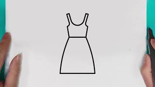 How to draw a dress easy for beginners  easy drawing cute dress Step by step