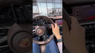 POV beautiful brown interior of Porsche 911 992 #shorts #supercars #carslover #porsche