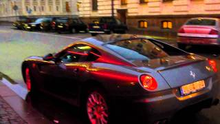 Ferrari 599 GTB Fiorano F1 loud start up and acceleration - HD