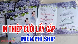 Nhận in thiệp cưới mẫu tím sang trọng giá 2.5k/thiệp